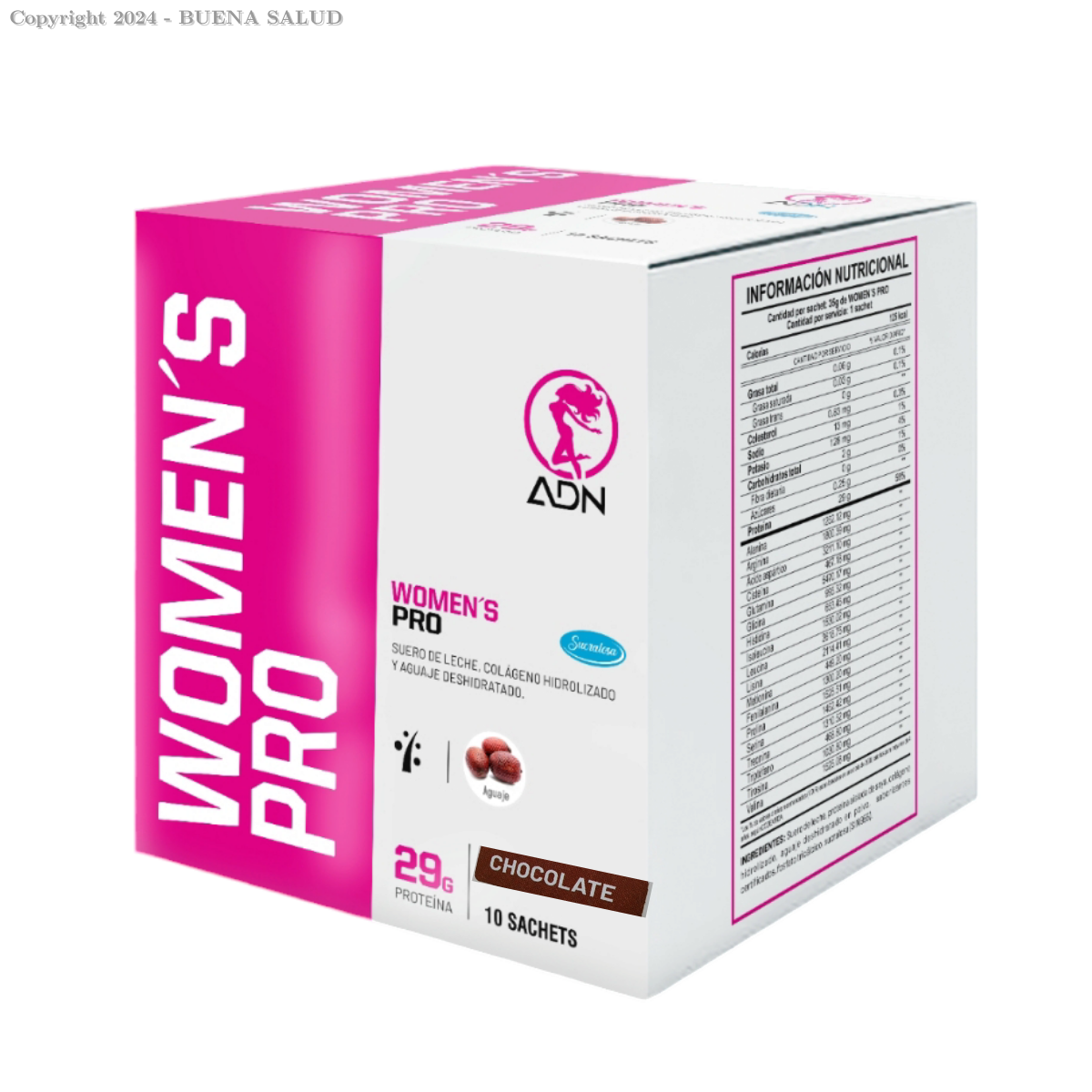 ADN7751250502006WOMCHOCJ - ADN WOMENS PRO caja x 10 sachets - CHOCOLATE